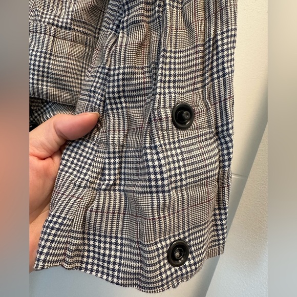 *SOLD* Zara Plaid Houndstooth Raincoat Trench Coat great condition - Picture 5 of 8